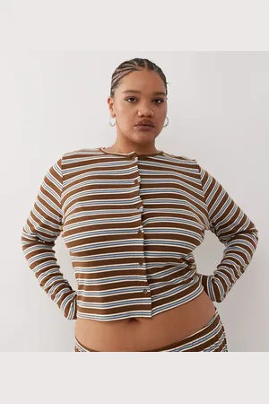 COLLUSION Plus ribbed cardigan-Multi
