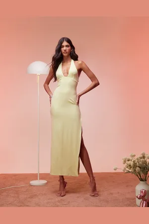 Ohpolly Mei split halterneck maxi dress in
