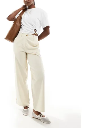 ASOS Laundered barrel pants with tab detail in -Multi