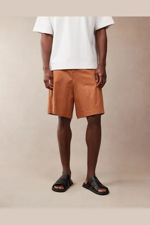 ASOS Smart linen blend bermuda shorts in -Brown