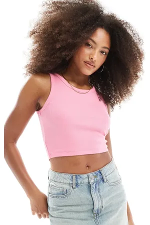 JJXX Fallon ribbed cropped singlet in pink