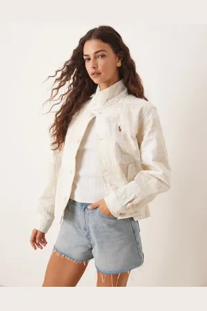 Ralph Lauren Contrast patch jacket in white and cream