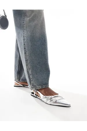 ASOS Lotto slingback ballet flats in silver