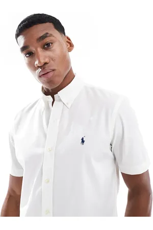 Ralph Lauren Icon logo short sleeve poplin shirt custom fit in