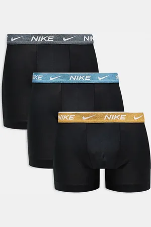 Nike Everyday Cotton Stretch 3 pack boxer briefs in black with contrast waistbands