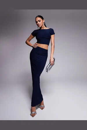 Kaiia Exclusive slinky column maxi skirt in (part of a set)