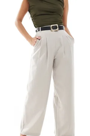 Miss Selfridge Wide leg tailored pants in -Neutral