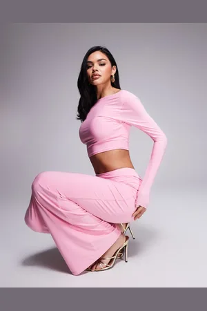 Kaiia Exclusive slinky long sleeve low back top in (part of a set)