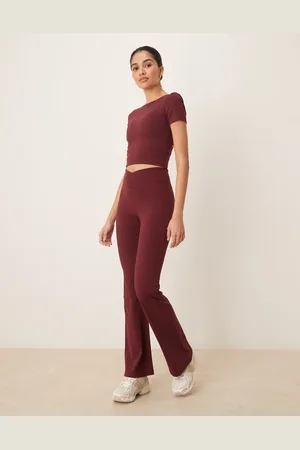 Tala Wrap high waisted yoga pants in wine-Red