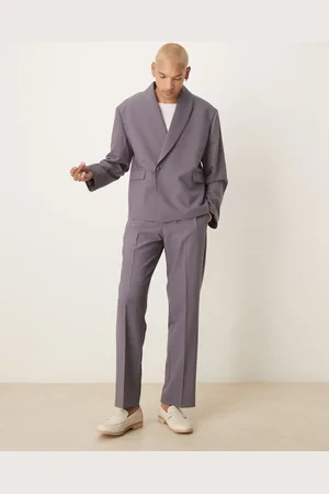 ASOS Straight leg suit pants in purple-Grey