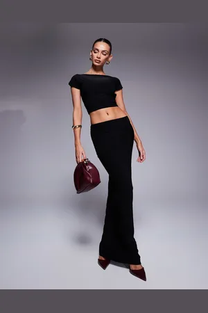 Kaiia Exclusive slinky column maxi skirt in (part of a set)