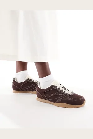 Stradivarius Sneakers in dark leather suede