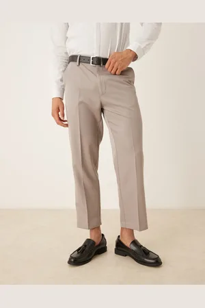 ASOS Smart tapered cropped pants in -Neutral