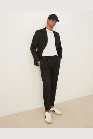 ASOS Tapered suit pants with linen in shine