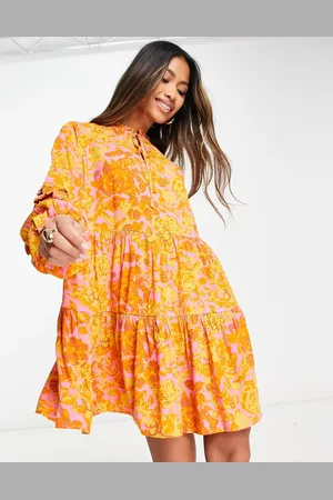 Y.A.S Smock mini dress in florals-Multi