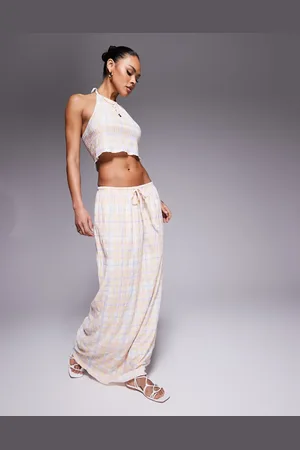 Kaiia Exclusive tie waist textured maxi skirt in (part of a set)