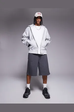 ASOS Premium heavyweight longer length shorts in -Grey