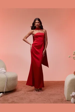 Ohpolly Mandi scarf detail strapless maxi dress in