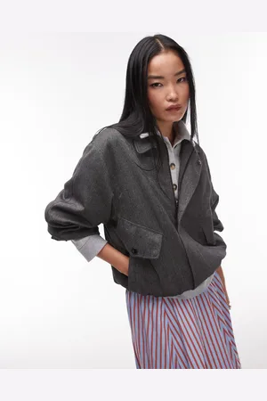 Topshop Tailored bomber style jacket in (part of a set)-Grey