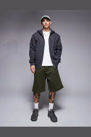 ASOS Premium heavyweight oversized shorts 400gsm in -Green