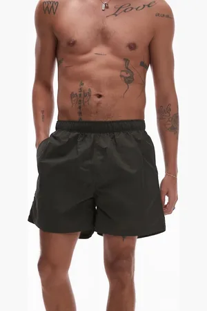 ARKET Ripstop swim shorts in dark green check