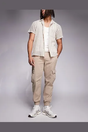 Bershka Cuffed cargos in -Neutral