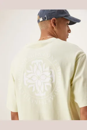 SELECTED Oversized t-shirt with circle back print in light green