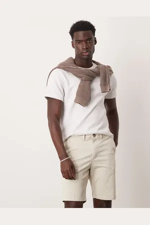 SELECTED Slim chino shorts in cream-White