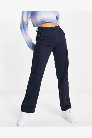Bershka Multi pocket straight leg cargo pants in