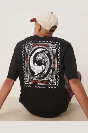 SELECTED Oversized t-shirt with koi back print in