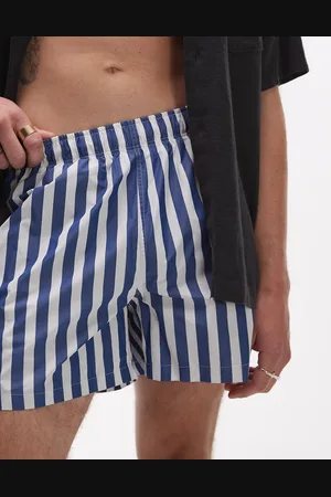 ARKET Swim shorts in blue and white stripe-Multi