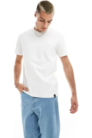 Only & Sons Short sleeve waffle t-shirt in white