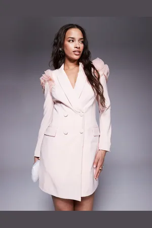 Lavish Alice Organza rose sleeve blazer dress in