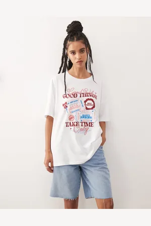 Noisy May Oversized t-shirt with good things print in