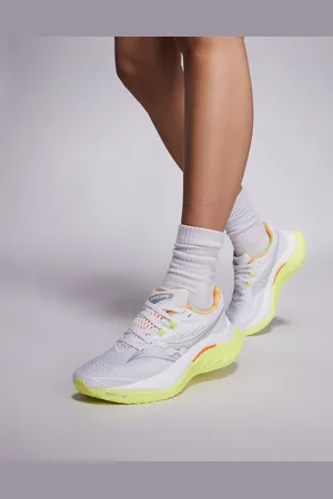 Saucony Endorphin Speed 4 Fast & Light trainers in white and sunny