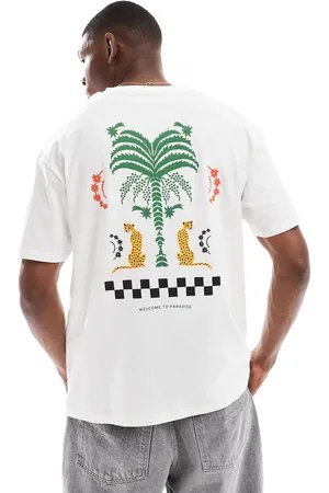 JACK & JONES Oversized t-shirt with paradise back print in white