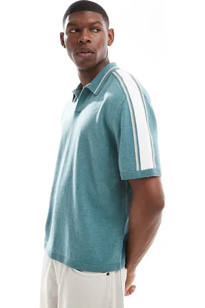 Hollister Knitted contrast collar preppy polo top in