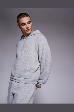 The Couture Club Boucle knit hoodie in grey marl (part of a set)