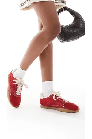Stradivarius Running sneakers in leather suede