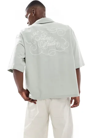 ASOS Oversized half sleeve shirt with back print in