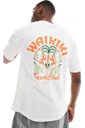 JACK & JONES Oversized t-shirt with waikiki back print in white