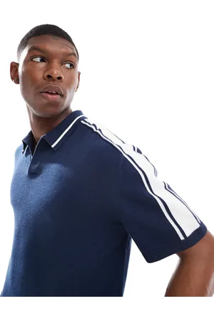 Hollister Knitted contrast collar preppy polo top in