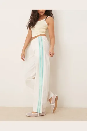 Free People Team Spirit wide leg pull-on pants in ivory-White