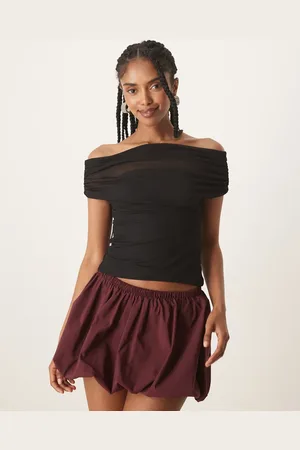 Gina Tricot Off the shoulder mesh top in
