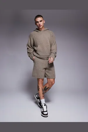 The Couture Club Boucle knit shorts in brown (part of a set)-Grey
