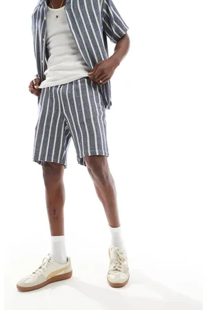 JACK & JONES Texture shorts in navy stripe (part of a set)