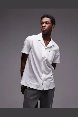 Tommy Hilfiger Linen button shirt in off white