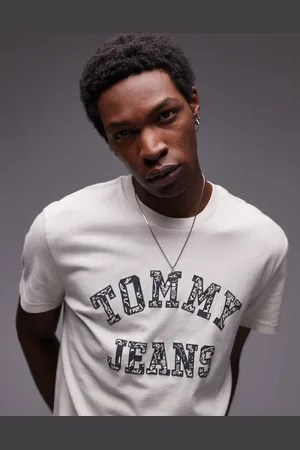 Tommy Hilfiger Paisley varsity logo t-shirt in off white