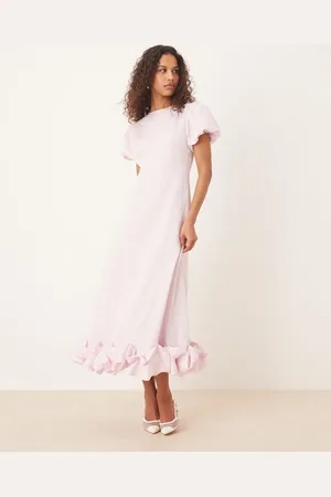Sister Jane Puff sleeve bubble hem maxi dress in -Purple