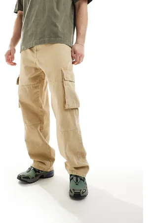 Bershka Straight cargo pants in stone